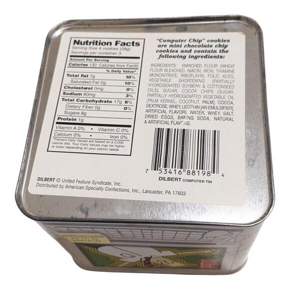 Vintage Dilbert Computer Monitor Tin 1998 Collectible Office Humor Storage‎ Box - Picture 6 of 6